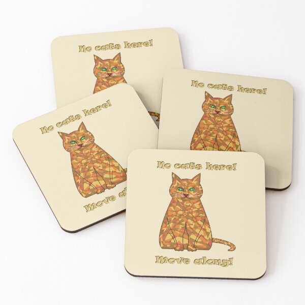 Item preview, Camouflaged cat: No cats here – move along! (Beige background) designed and sold by yuretzius.