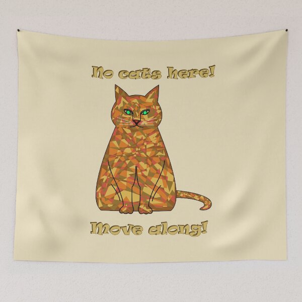Item preview, Camouflaged cat: No cats here – move along! (Beige background) designed and sold by yuretzius.