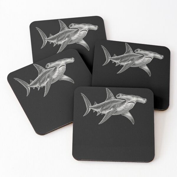Item preview, Hammerhead Shark Vintage Black and White Illustration designed and sold by ROUX-ART.