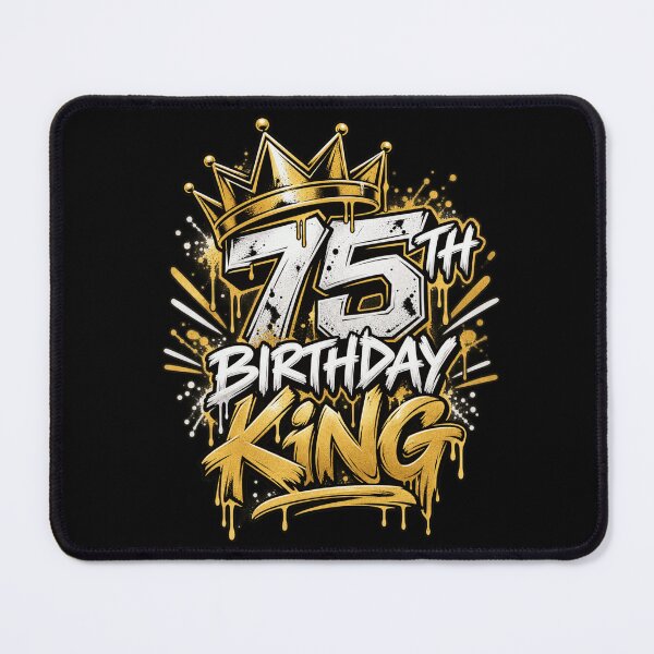 Item preview, birthday king 75th crown graffiti gold black celebration designed and sold by ROUX-ART.