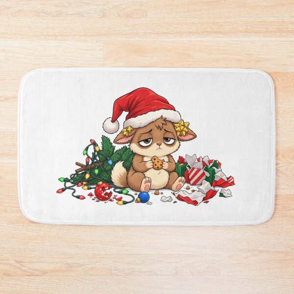 Item preview, Sleepy Christmas Lamb with Santa Hat | Cute Tired Holiday Sheep Cookie Design designed and sold by MrDev.