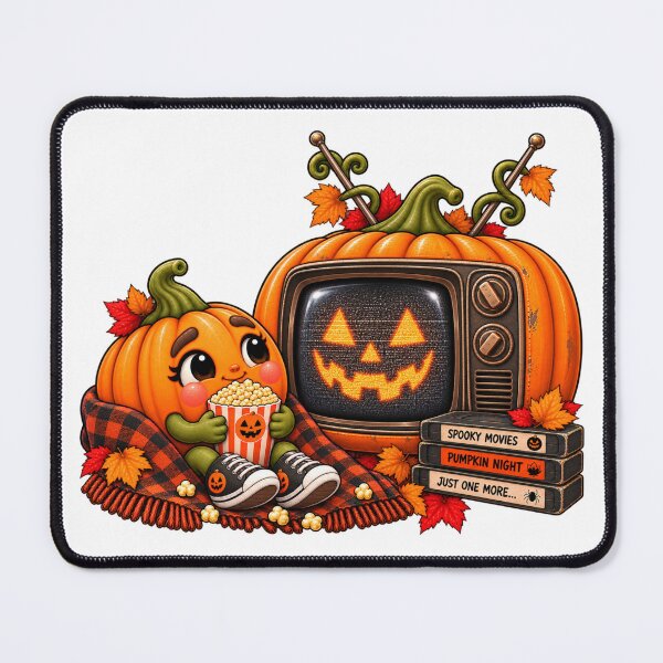 Item preview, Pumpkin Movie Night – Cozy Retro Horror VHS Halloween designed and sold by The Cutting Room.