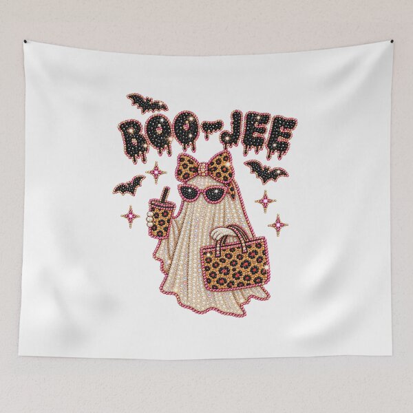 Item preview, Boo-Jee Glam Ghost Leopard Print Pearl Rhinestone Halloween designed and sold by Derekquie.