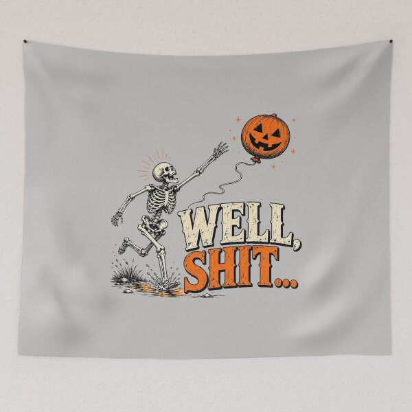 Item preview, Well Shit... Funny Halloween Skeleton For Gothic Fans  designed and sold by MalwasBasket.