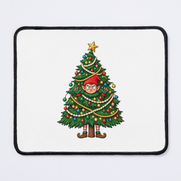 Item preview, Funny Christmas Elf Tree | Angry Elf Hidden in Christmas Tree Holiday Design designed and sold by MrDev.