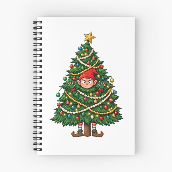 Item preview, Funny Christmas Elf Tree | Angry Elf Hidden in Christmas Tree Holiday Design designed and sold by MrDev.
