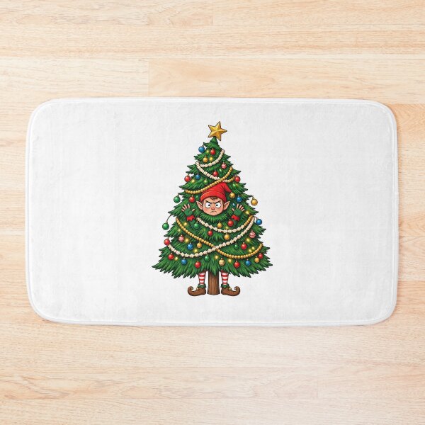 Item preview, Funny Christmas Elf Tree | Angry Elf Hidden in Christmas Tree Holiday Design designed and sold by MrDev.