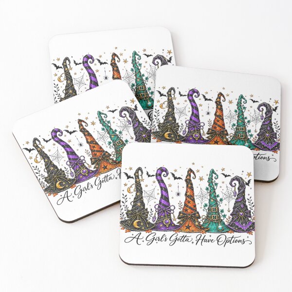 Item preview, A Girl's Gotta Have Options Witch Hats Halloween Graphic designed and sold by Derekquie.