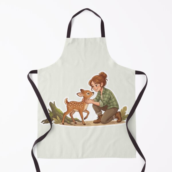 Item preview, Girl Hugging Baby Deer Cute Woodland Friendship Illustration designed and sold by Safe Haven Pets.
