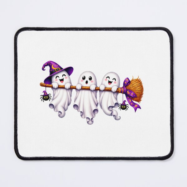Item preview, Three Cute Ghosts Hanging On Witch Broomstick Halloween Graphic designed and sold by Derekquie.