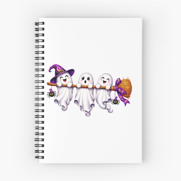 Item preview, Three Cute Ghosts Hanging On Witch Broomstick Halloween Graphic designed and sold by Derekquie.