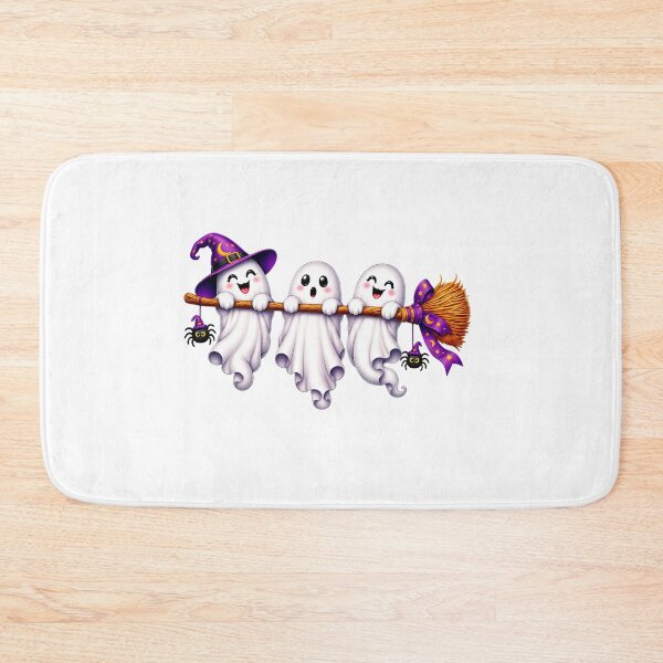Item preview, Three Cute Ghosts Hanging On Witch Broomstick Halloween Graphic designed and sold by Derekquie.