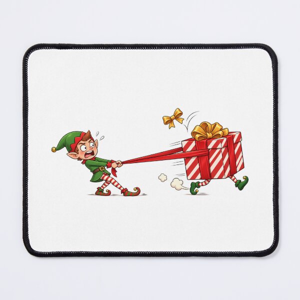 Item preview, Funny Christmas Elf Pulling Giant Presents | Holiday Gift Giving Christmas Humor designed and sold by MrDev.