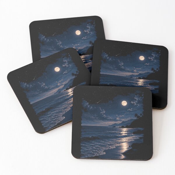 Item preview, Moonlit Coastal Beach Nightscape designed and sold by JalwaWear.
