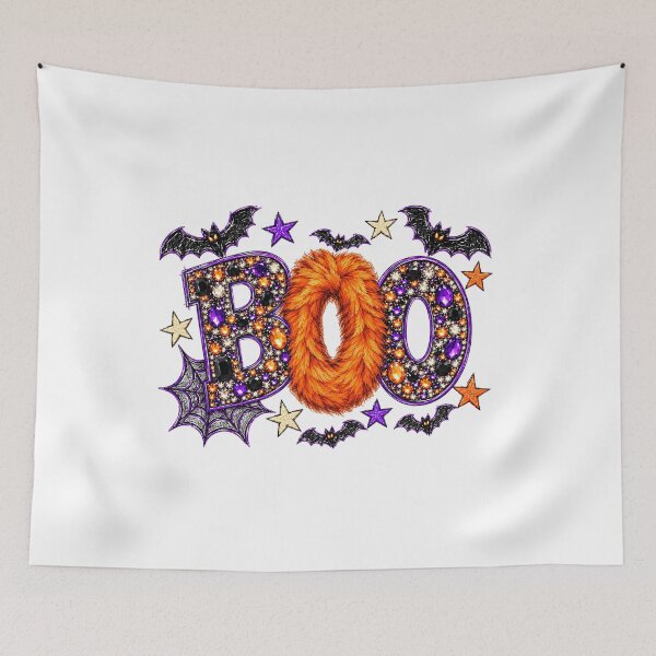 Item preview, Sparkly Gemstone And Fluffy Orange Boa Halloween Boo Graphic designed and sold by Derekquie.