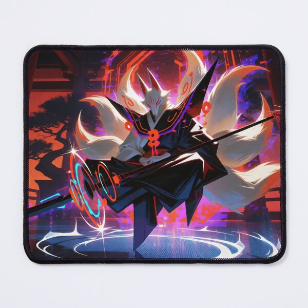 Item preview, Nine Tailed Spirit Floating in Neon Light (V3) designed and sold by SabaMirzique.