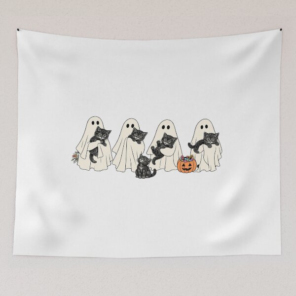 Item preview, Cute Ghosts Holding Black Kittens Halloween Vintage Graphic designed and sold by Derekquie.