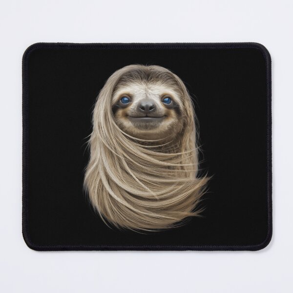 Item preview, Funny Sloth Face Long Hair Blue Eyes Animal Art designed and sold by cabana.space.