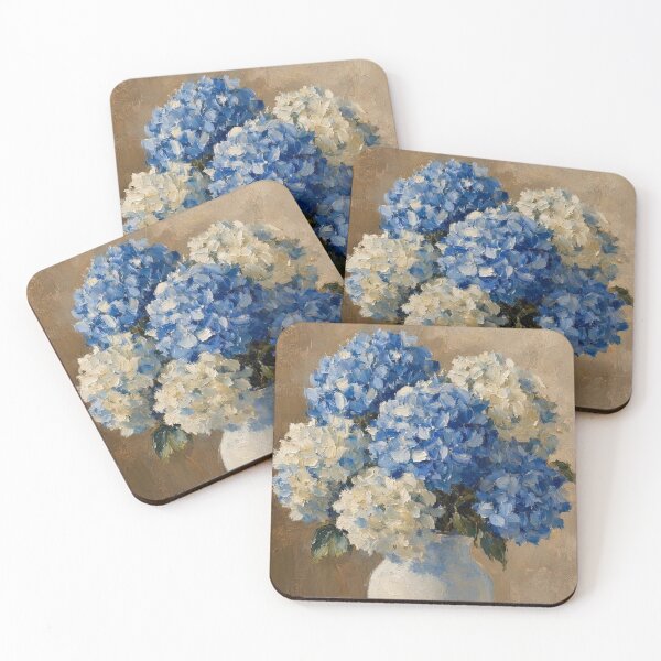 Item preview, Blue Hydrangeas in a Still Life Vase Art designed and sold by ShieldRockPrints.
