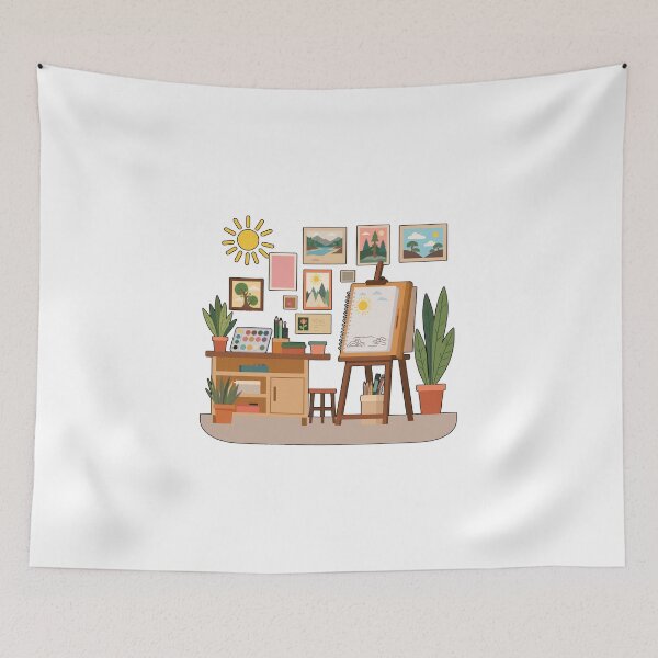 Item preview, Cozy Artist Studio Illustration designed and sold by SROXT.