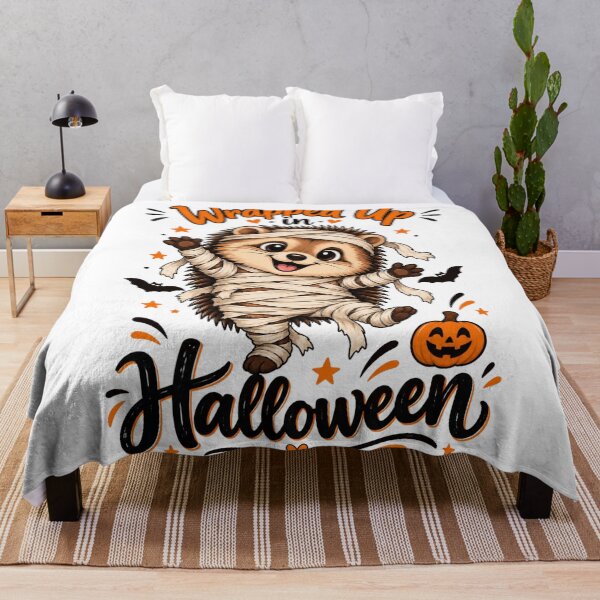 Item preview, Wrapped Up in Halloween – Cute Mummy Hedgehog designed and sold by LittleGinnyArt.