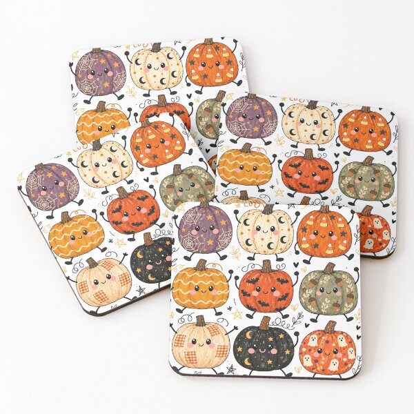 Item preview, Cute Kawaii Halloween Pumpkins With Spooky Patterns Graphic designed and sold by Derekquie.
