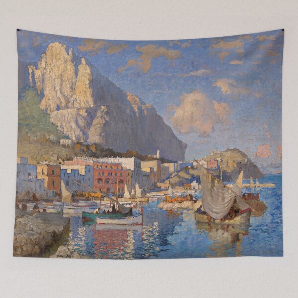 Item preview, Konstantin Gorbatov - View of Capri coastal Italian landscape painting designed and sold by Jéanpaul Ferro.