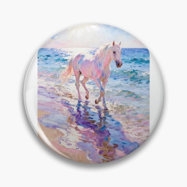 Item preview, Iridescent White Horse Walking Through Ocean Waves designed and sold by Simple Life & KAMOCHI.