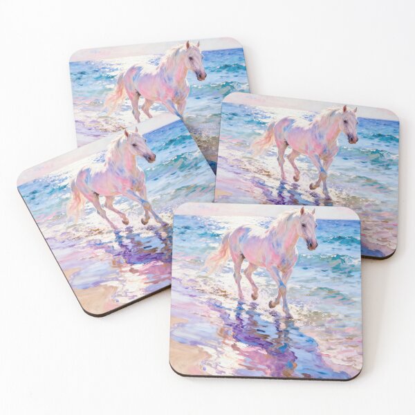 Item preview, Iridescent White Horse Walking Through Ocean Waves designed and sold by Simple Life & KAMOCHI.