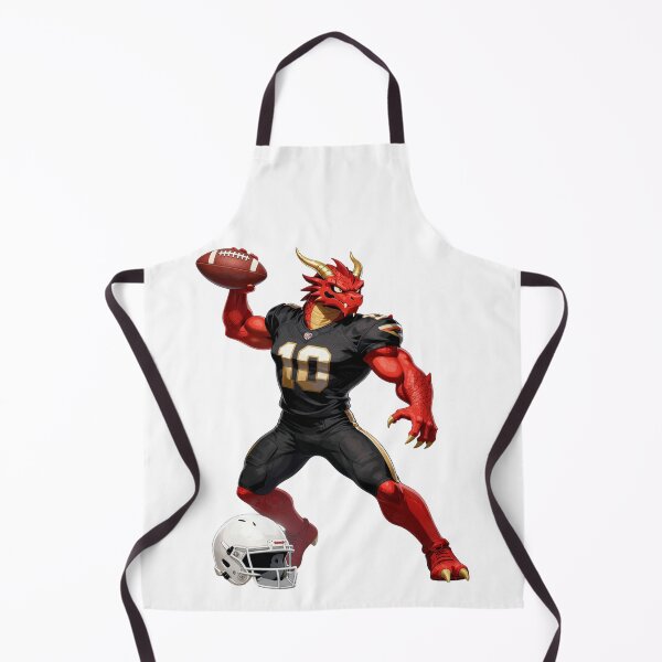Item preview, cool red dragon american football quarterback jersey number 10 designed and sold by WildArtIT.