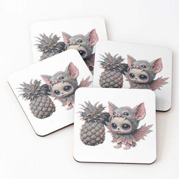Item preview, Pineapple Bat Creature Cracked Skull Impasto Art designed and sold by LujziWorld.