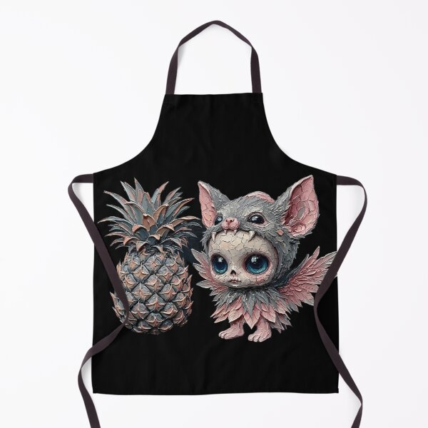 Item preview, Pineapple Bat Creature Cracked Skull Impasto Art designed and sold by LujziWorld.