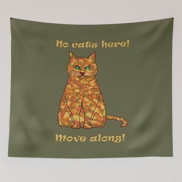 Item preview, Camouflaged cat: No cats here – move along! (Khaki background) designed and sold by yuretzius.