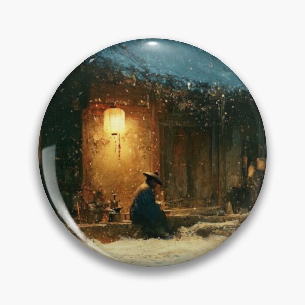 Item preview, Japanese Winter Tea House – Snowy Lantern Night Art designed and sold by GSizzle1.
