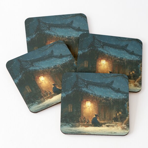 Item preview, Japanese Winter Tea House – Snowy Lantern Night Art designed and sold by GSizzle1.