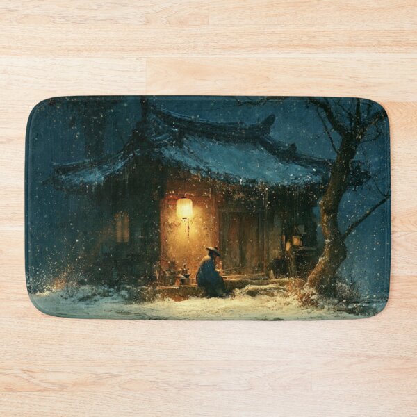 Item preview, Japanese Winter Tea House – Snowy Lantern Night Art designed and sold by GSizzle1.