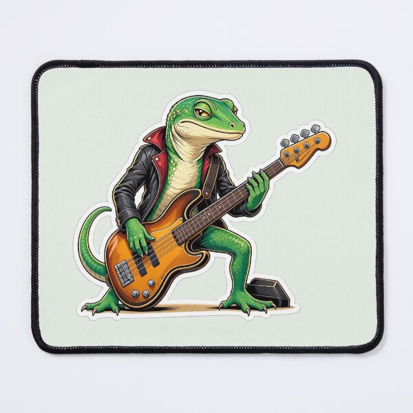 Item preview, Green Lizard Bass Guitarist Rock Musician Leather Jacket designed and sold by Safe Haven Pets.