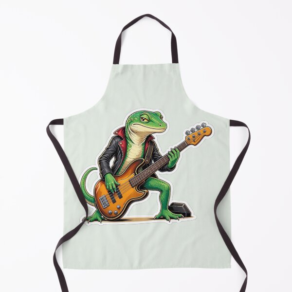 Item preview, Green Lizard Bass Guitarist Rock Musician Leather Jacket designed and sold by Safe Haven Pets.