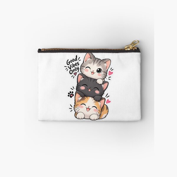 Item preview, Cute Stacked Cats Good Vibes Only Kawaii Kitten Sticker designed and sold by PRIME4YOU.