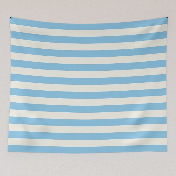Item preview, Horizontal stripes in sky blue and cream designed and sold by RishabhArts1.