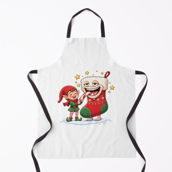 Item preview, Funny Christmas Elf and Yeti Eating Candy Cane | Cute Kawaii Holiday designed and sold by MrDev.