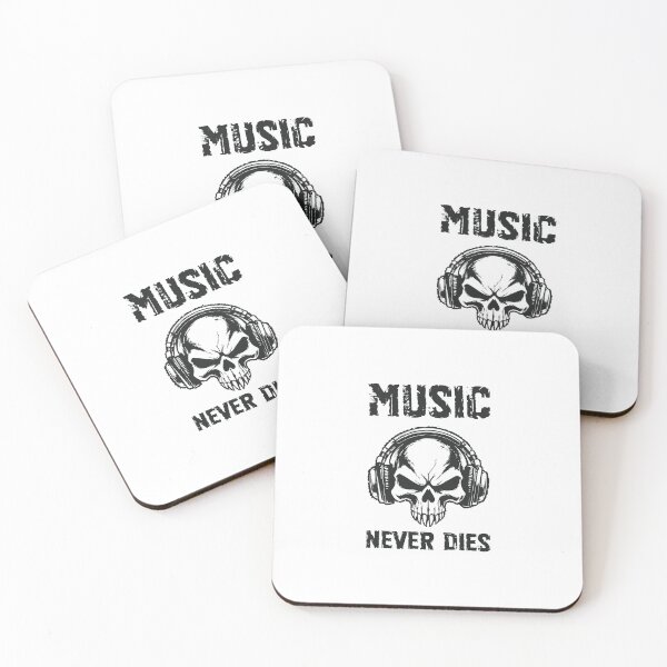 Item preview, Music Never Dies Skull Headphones Grunge (Black) designed and sold by Pencil & Pixel.