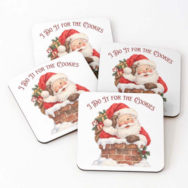 Item preview, I Do It for the Cookies Santa Chimney designed and sold by mycute-stickers.