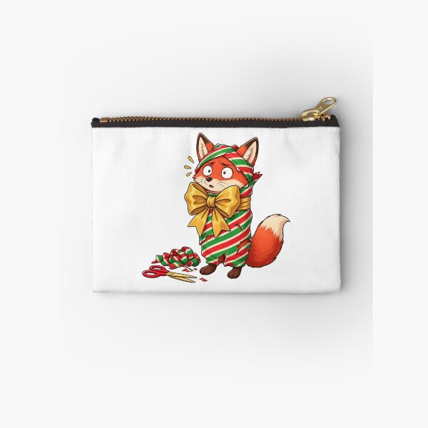 Item preview, Funny Christmas Fox Wrapped in Candy Cane Gift Wrap | Cute Holiday Fox designed and sold by MrDev.