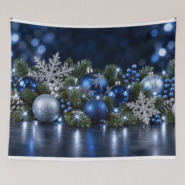 Item preview, Silver and Sapphire Christmas Glow designed and sold by Kimberly Palmer.