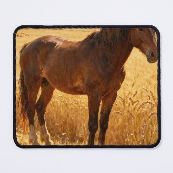 Item preview, Bay Horse Standing in Golden Wheat Field designed and sold by Simple Life & KAMOCHI.