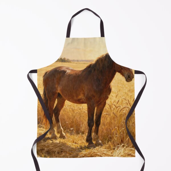 Item preview, Bay Horse Standing in Golden Wheat Field designed and sold by Simple Life & KAMOCHI.