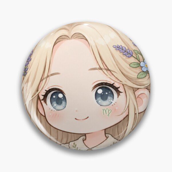 Item preview, Cute Virgo Zodiac Girl – Cottagecore Chibi Maiden designed and sold by Alcyone-Blue.