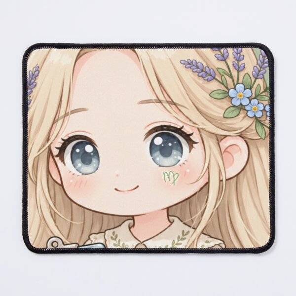 Item preview, Cute Virgo Zodiac Girl – Cottagecore Chibi Maiden designed and sold by Alcyone-Blue.