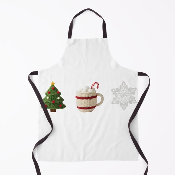 Item preview, Knitted Christmas Holiday Trio: Cozy Pine Tree, Cocoa Mug, and Glitter Snowflake designed and sold by VibranPalette.